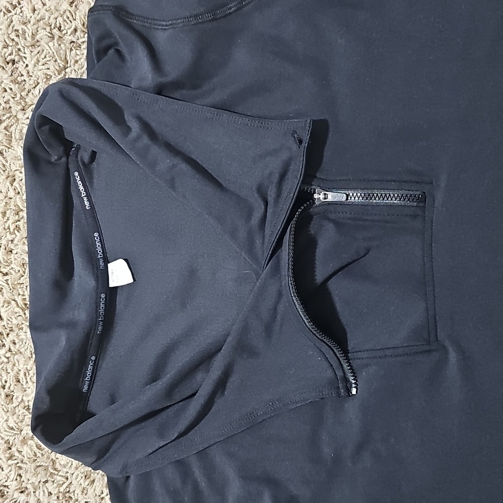 NWT New Balance NB Heat Anticipate Asymmetrical Pullover Large Black Quarter Zip - Picture 3 of 6